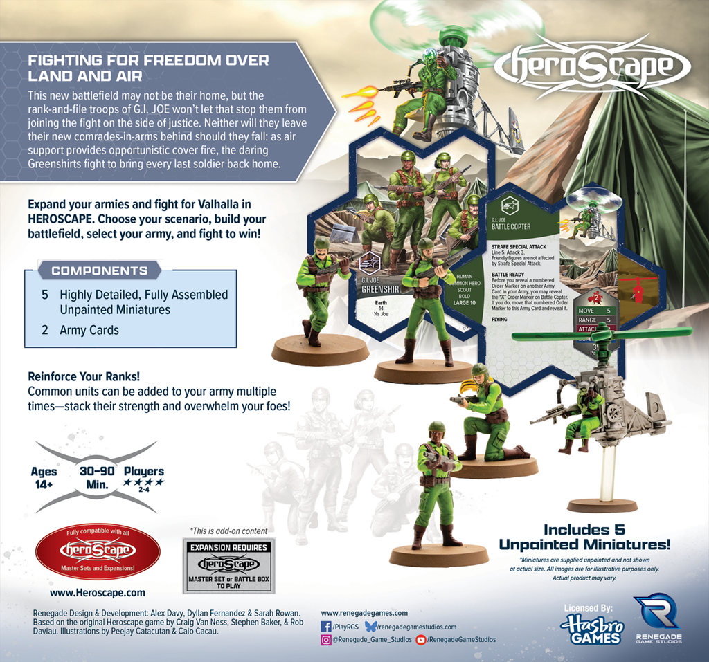 Heroscape: G.I. Joe Greenshirts and Battle Copter Army Expansion