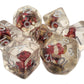 7 Piece DnD RPG Dice Set: Infused - Red Flower