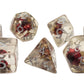 7 Piece DnD RPG Dice Set: Infused - Red Flower