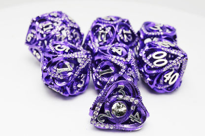 Hollow Hearts: Jeweled Purple - Metal RPG Dice Set
