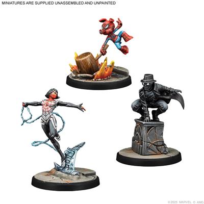 Marvel Crisis Protocol - Silk, Spider-Ham, Spider-Man Noir Character Pack
