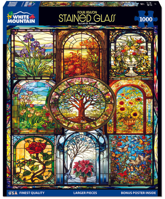 White Mountain Puzzles - Four Season Stained Glass