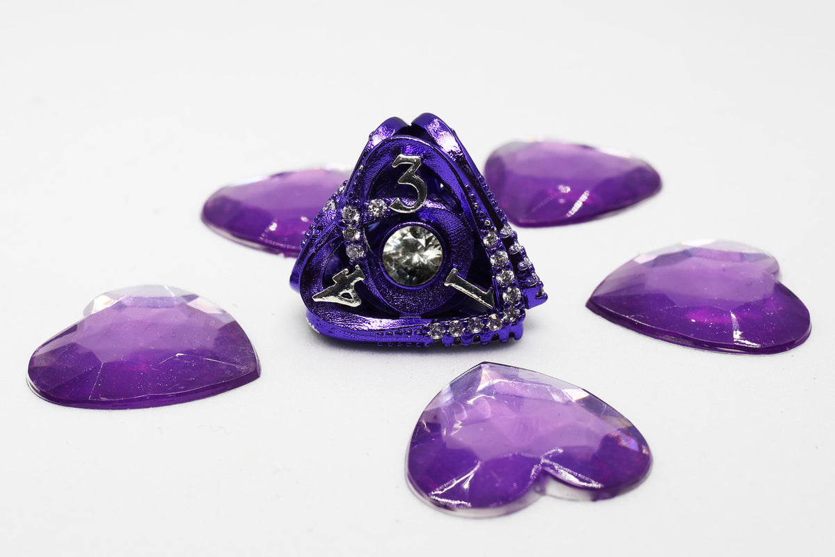 Hollow Hearts: Jeweled Purple - Metal RPG Dice Set