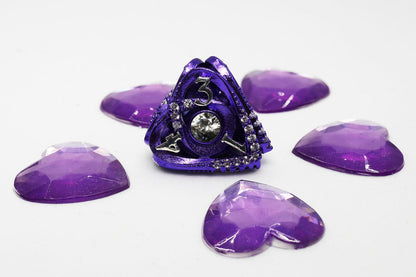 Hollow Hearts: Jeweled Purple - Metal RPG Dice Set