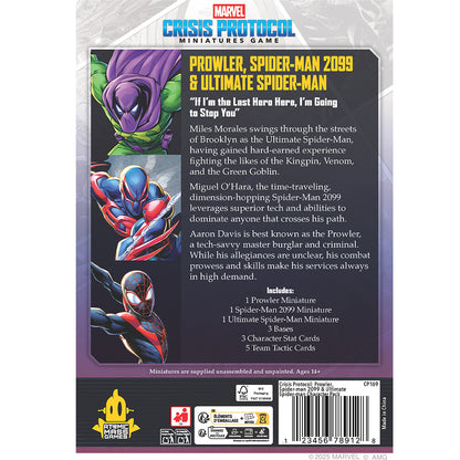 Marvel Crisis Protocol - Prowler, Spider-Man 2099, Ultimate Spider-Man Character Pack