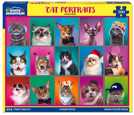 White Mountain Puzzles - Cat Portraits