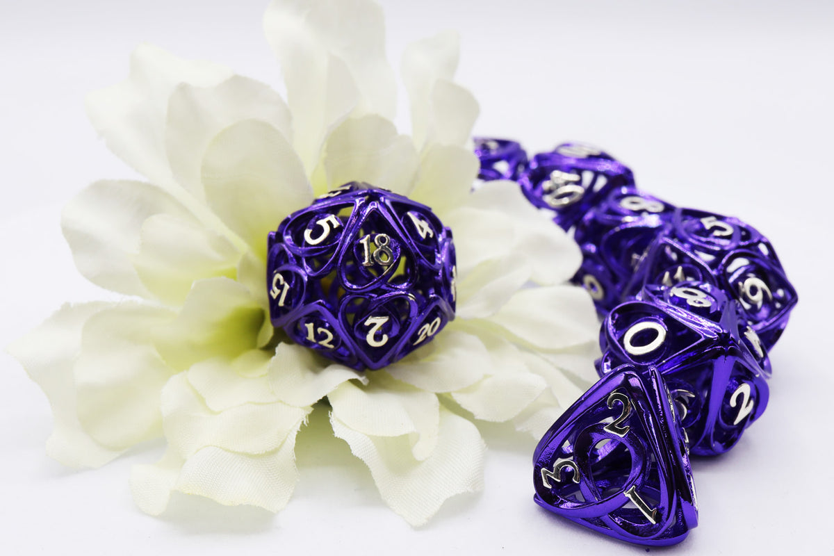 Hollow Hearts: Jeweled Purple - Metal RPG Dice Set