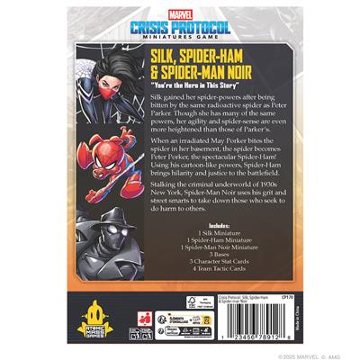 Marvel Crisis Protocol - Silk, Spider-Ham, Spider-Man Noir Character Pack
