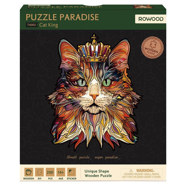 Wooden Puzzle: Cat King 200 Pieces