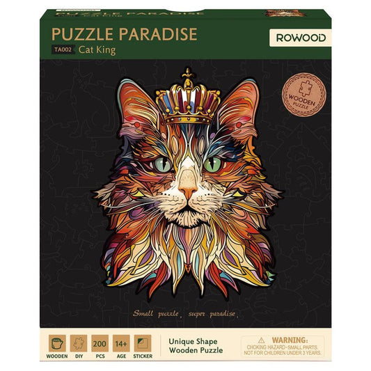 Wooden Puzzle: Cat King 200 Pieces