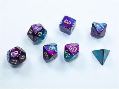 Chessex - Gemini Purple-Teal / Gold Mini Polyhedral Die Set
