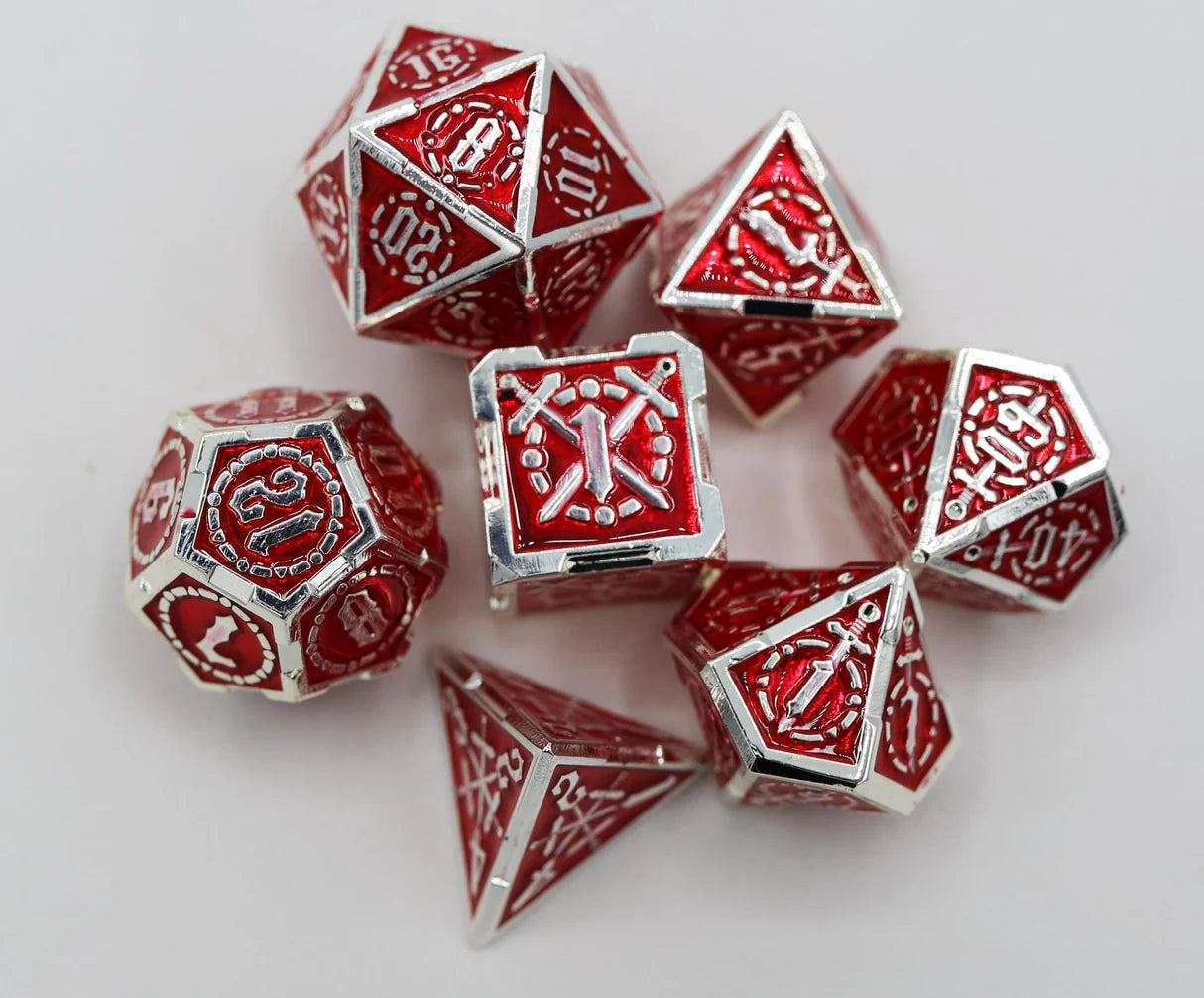 Foam Brain - Crossed Swords: Sword of Hearts, Metal Dice Set