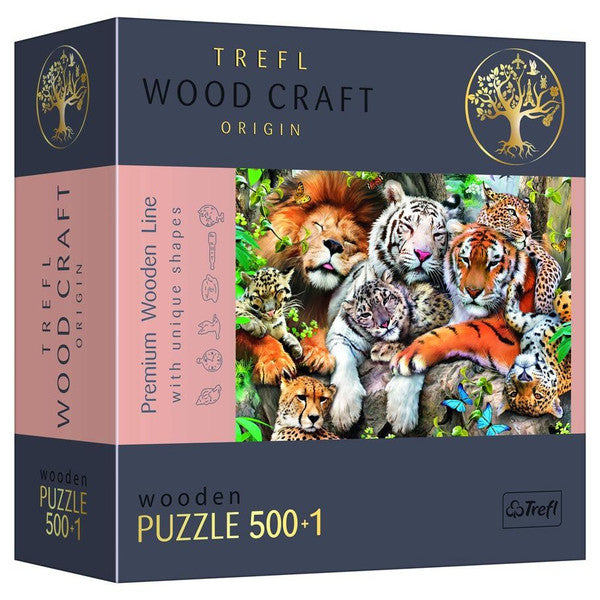 Wooden Puzzle: Wild Cats in the Jungle, 501 Pieces