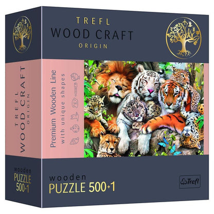 Wooden Puzzle: Wild Cats in the Jungle, 501 Pieces