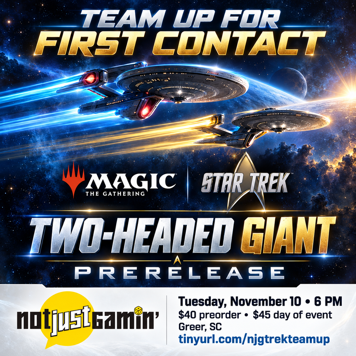 Magic the Gathering, Star Trek Two-Headed Giant Prerelease: Tuesday, 11/10/2026