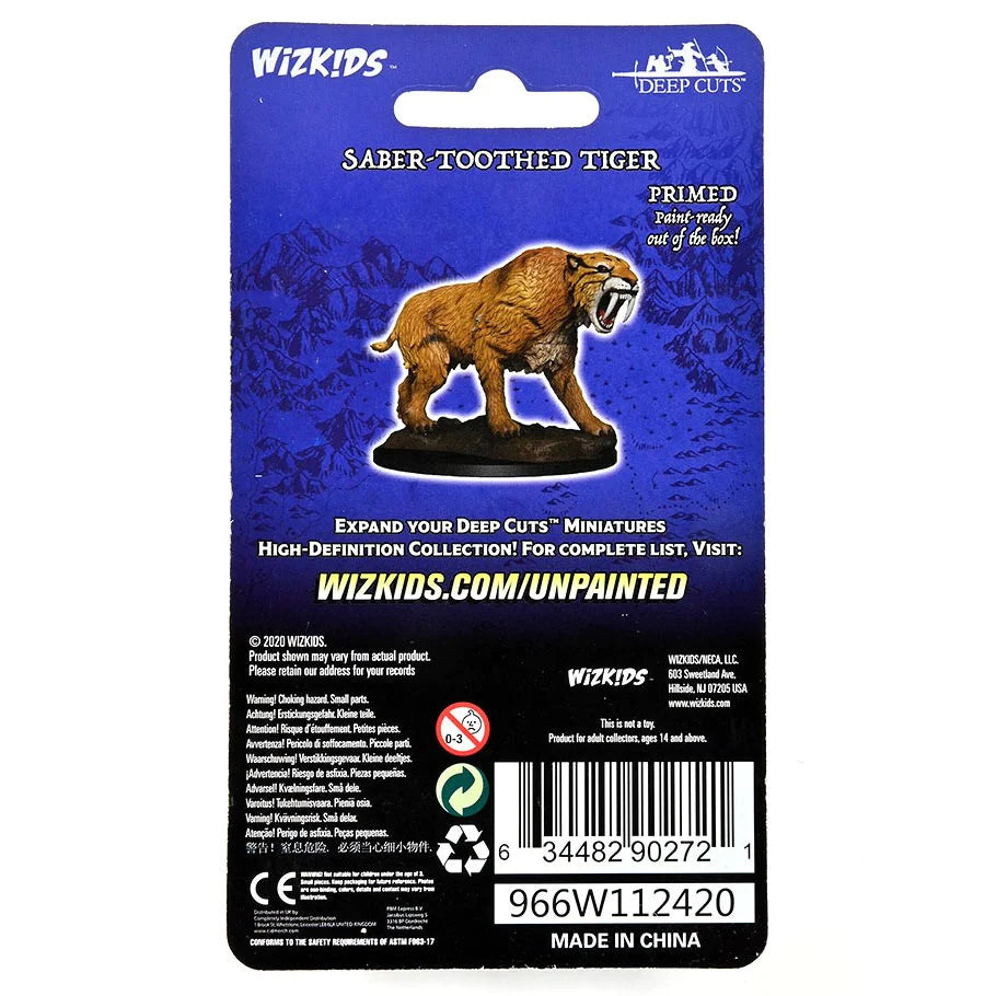 Deep Cuts Unpainted Miniatures: W14 - Saber-Toothed Tiger