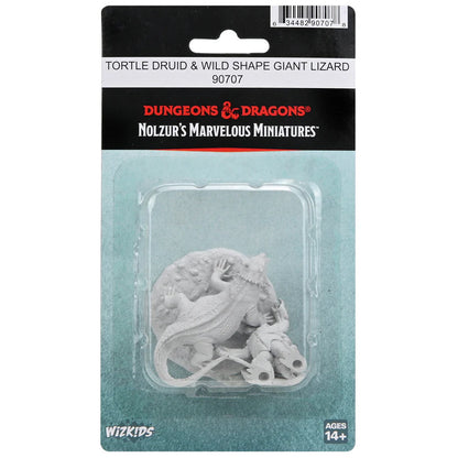 D&D Nolzur’s Marvelous Miniatures: W24 - Tortle Druid & Wild Shape Giant Lizard