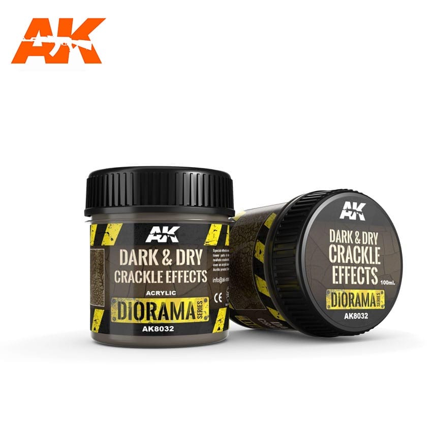 AK-Interactive: (Texture) DARK & DRY CRACKLE EFFECTS - 100ml (Acrylic)