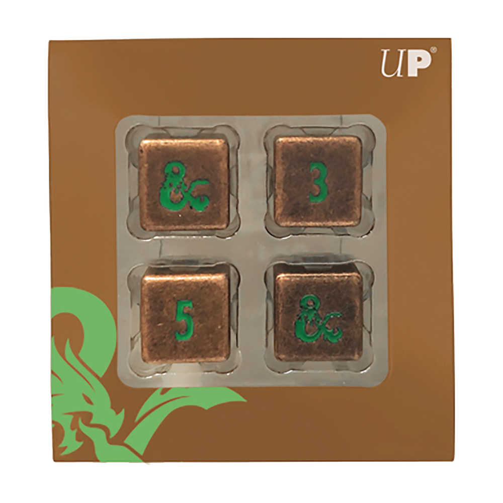 D&D Heavy Metal Copper & Green D6 Dice Set