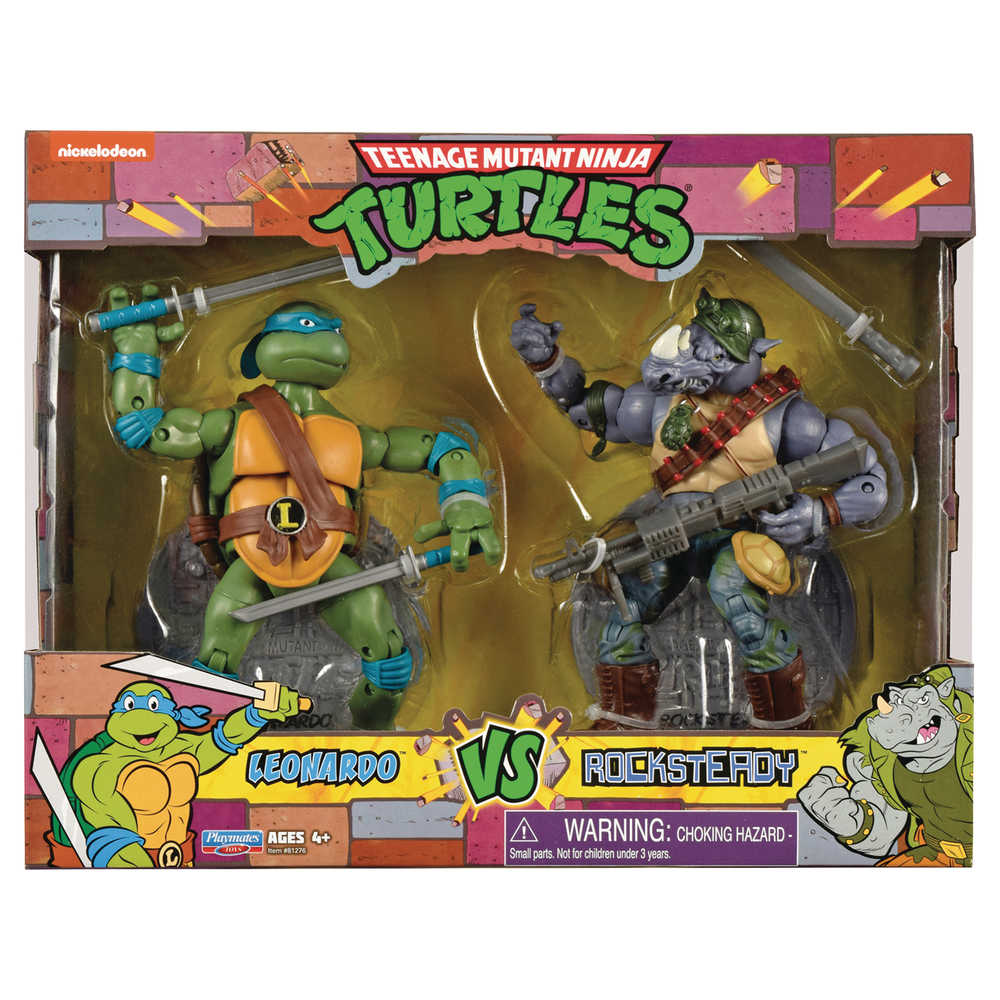 Teenage Mutant Ninja Turtles Classic Leo vs Rocksteady 2pk Action Figure
