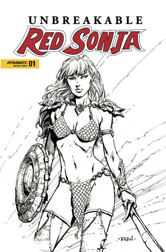 Unbreakable Red Sonja #1 Cover D Finch Black & White