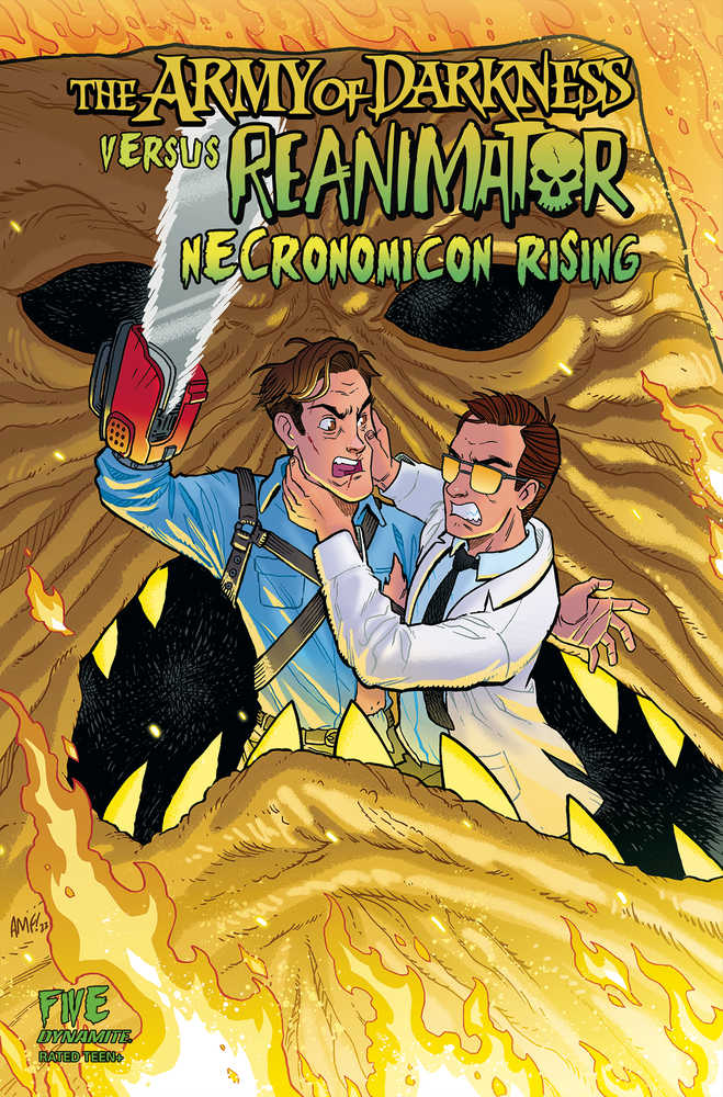 Aod vs Reanimator Necronomicon Rising #5 Cover A Fleecs