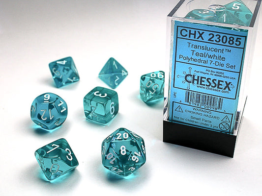 Chessex - Translucent Teal/White