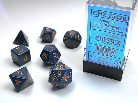 Chessex Opaque Dusty Blue/Copper-7 Die Set