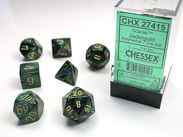Chessex - Scarab Jade/Gold Polyhedral 7-Die Set