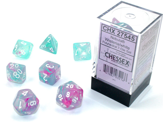Chessex - Nebula Wisteria/White 7-Die Set