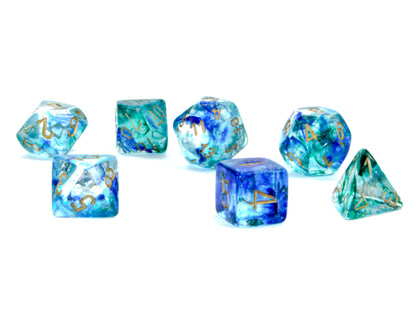 Chessex - Nebula Oceanic/Gold Polyhedral 7-Die Set