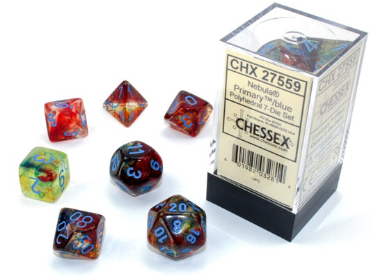 Chessex - Nebula Primary/Blue Polyhedral 7-Die Set