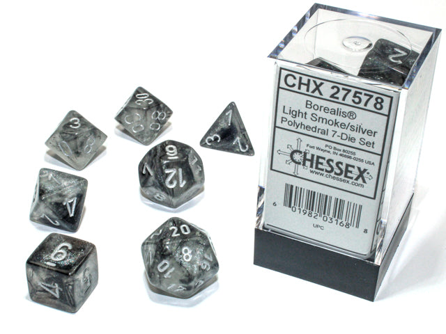 Chessex - Borealis Light Smoke/Silver Polyhedral 7-Die Set
