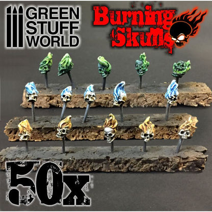 Green Stuff World - 50x Resin Burning Skulls