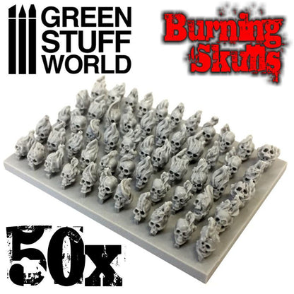 Green Stuff World - 50x Resin Burning Skulls