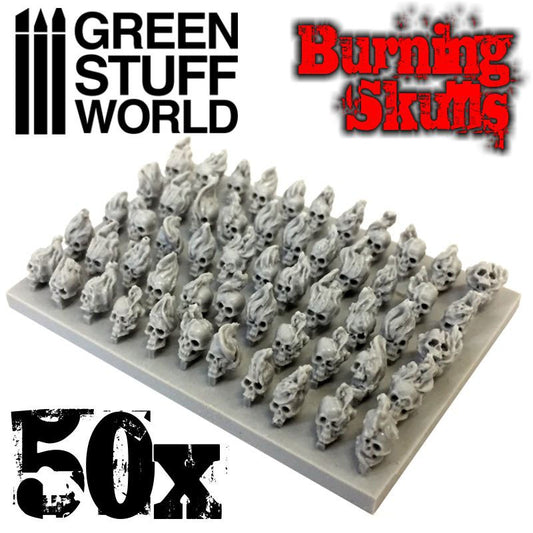 Green Stuff World - 50x Resin Burning Skulls