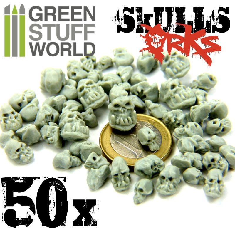 Green Stuff World - 50x Resin Ork Skulls