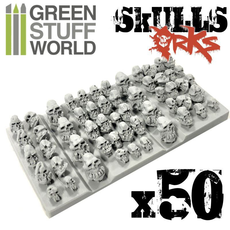 Green Stuff World - 50x Resin Ork Skulls