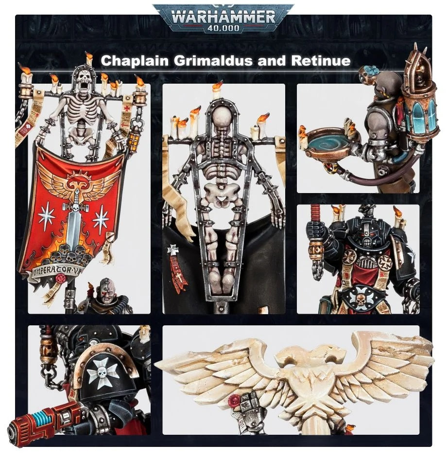 40K - Black Templars Chaplain Grimaldus & Retinue