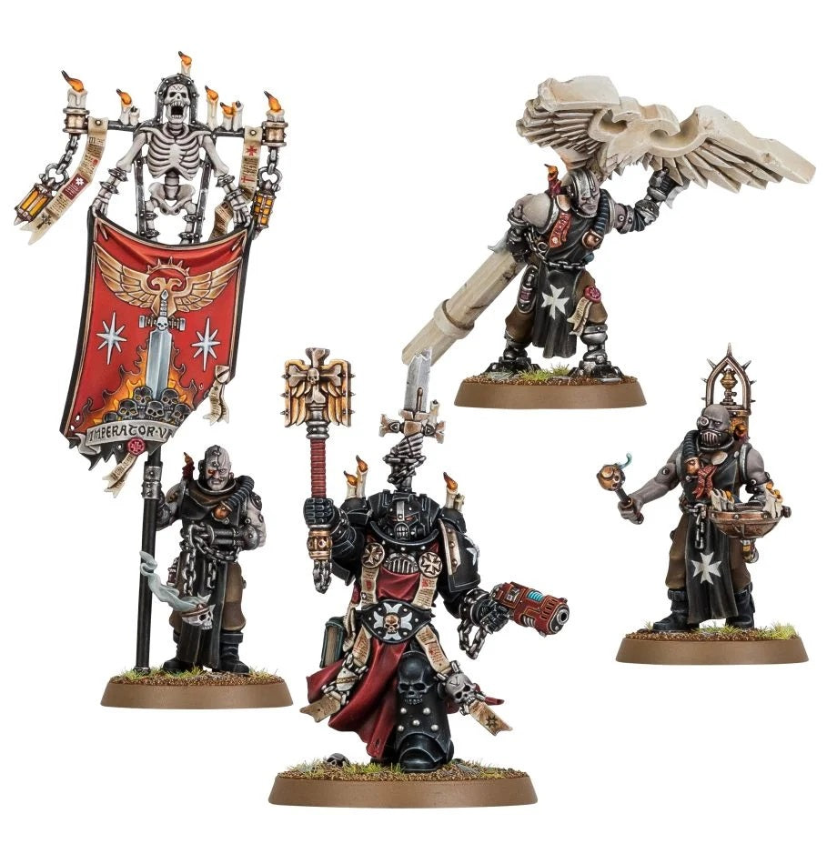 40K - Black Templars Chaplain Grimaldus & Retinue