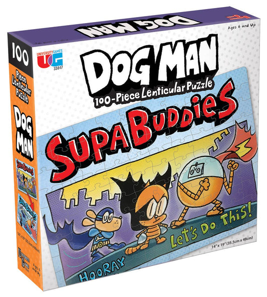 University Games - Dog Man Supa Buddies Lenticular 100 Pc. Pzl