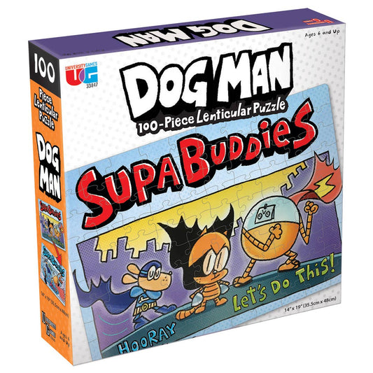 Dog Man 100-Piece Lenticular Puzzle Supa Buddies
