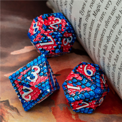 Coral Reef Dragon Scale RPG Dice Set