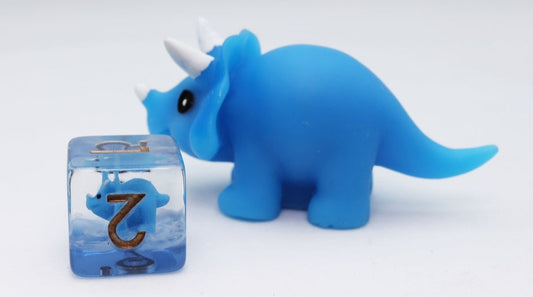 BLUE TRICERATOPS RPG DICE SET