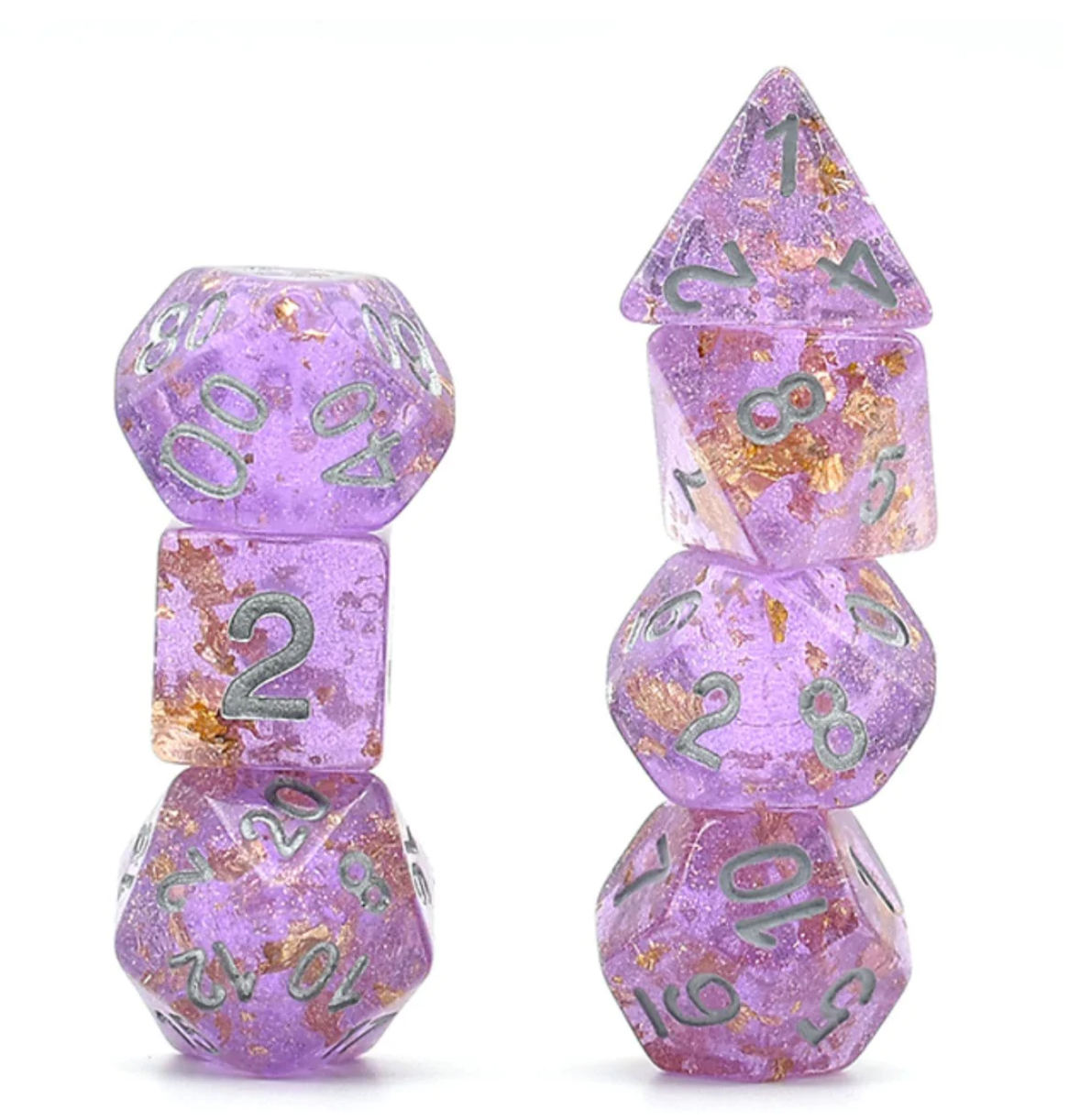 Foam Brain - Purple with Gold Foil Dice Set