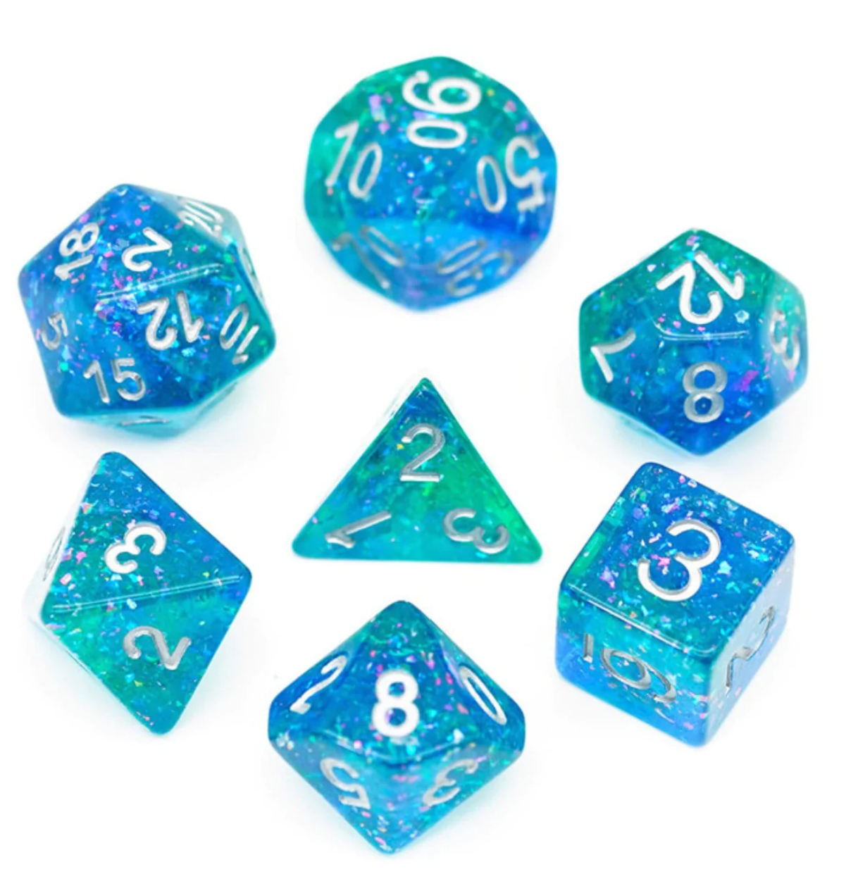 Foam Brain - Ocean Glitter Dice Set