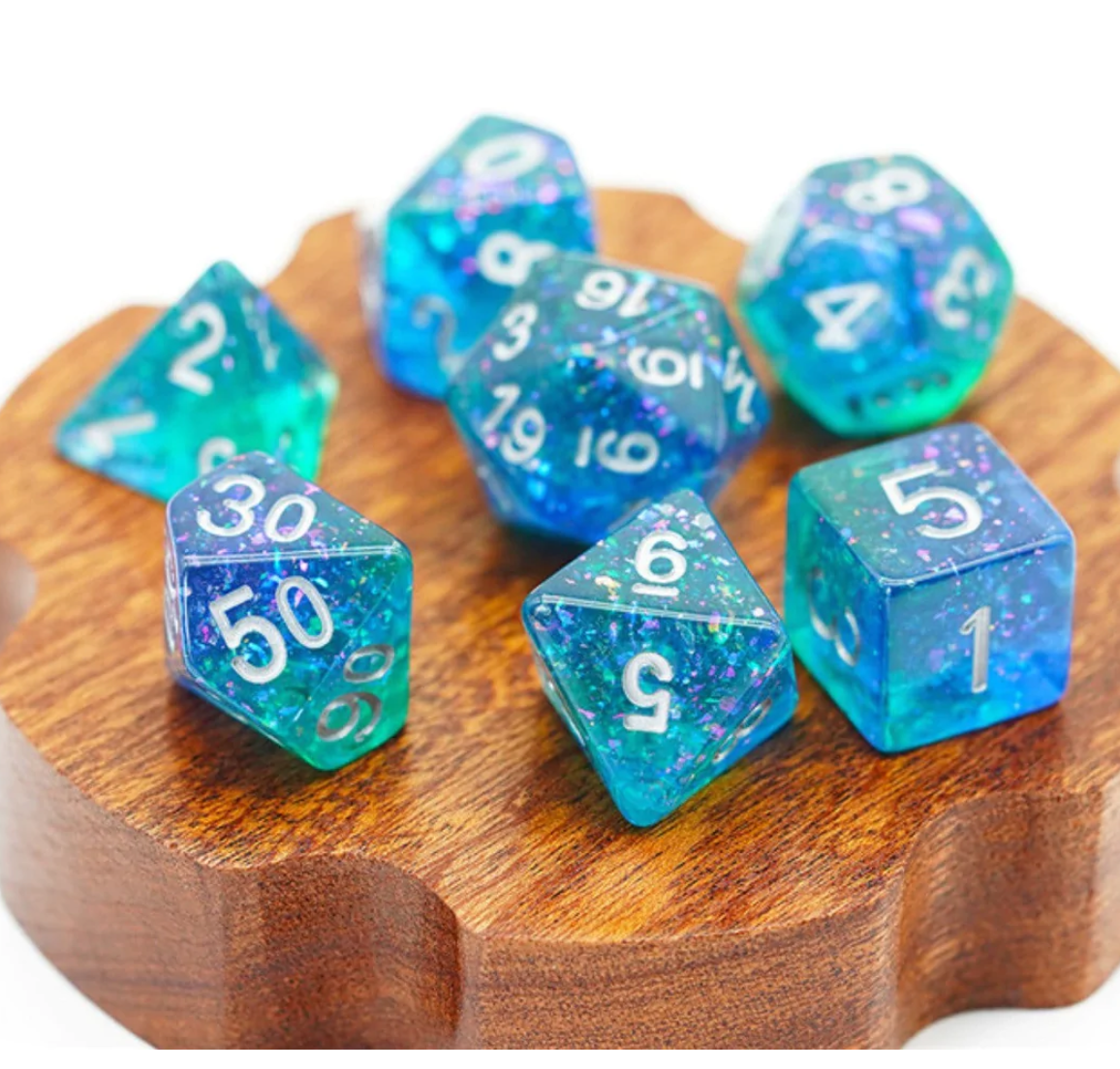 Foam Brain - Ocean Glitter Dice Set