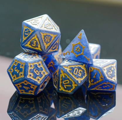 Foam Brain - Huge Blue Castle Dice Set - 25mm