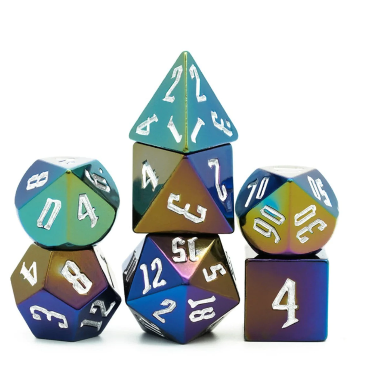 Foam Brain - Jumbo Metallic Dice Set with Silver Font