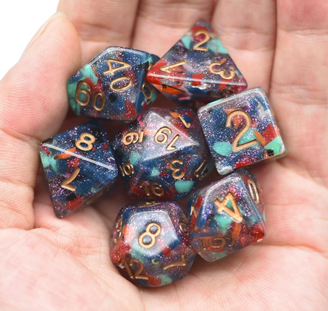 Foam Brain - Regenerate with Copper RPG Dice Set